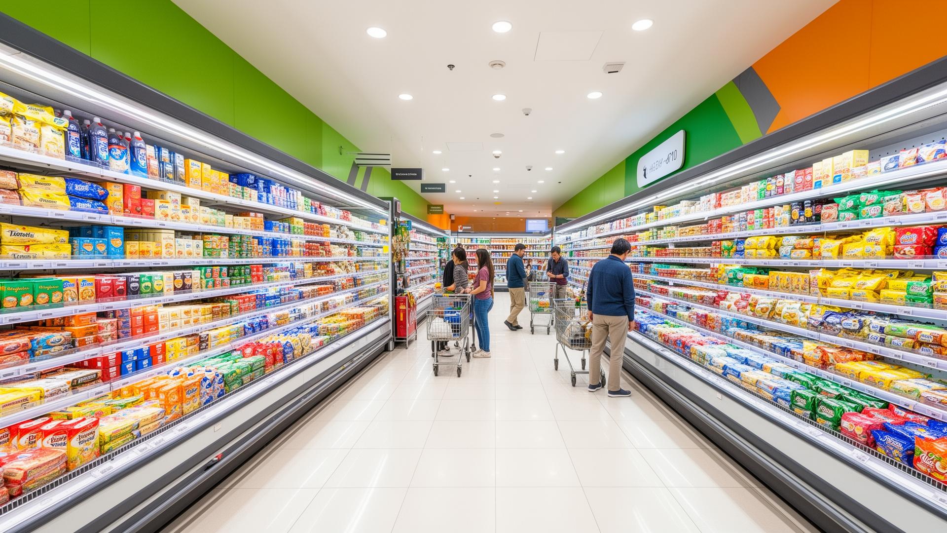 Inside a modern supermarket